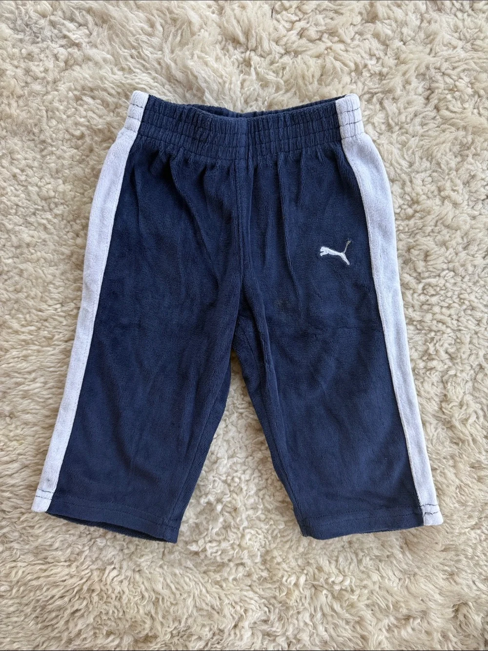 Boys Puma Navy and White Velour Two-Piece Track Set - Picture 3 of 3